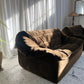 Restored Vintage Chocolate Velvet Sofa