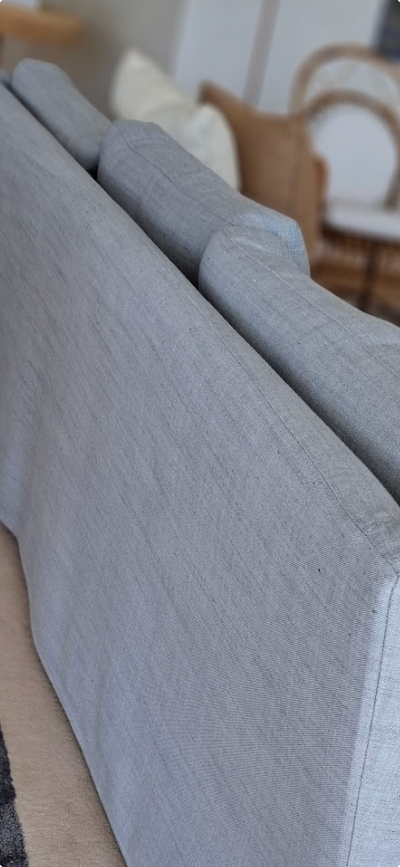 Tamsin Johnson Custom Four Seater Linen Sofa