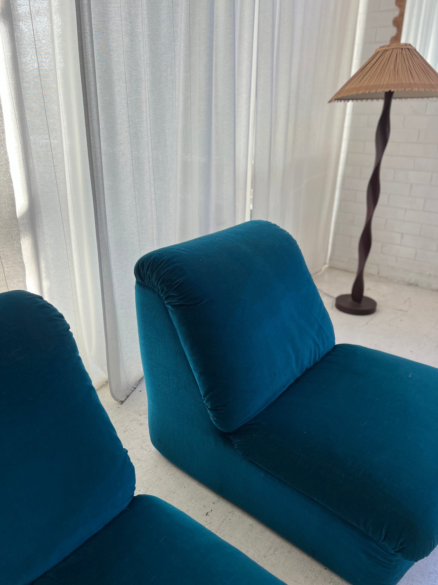 Vintage Velvet Modular Chair - Two Available