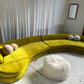 Bespoke Chartreuse Velvet Curved Modular Sofa