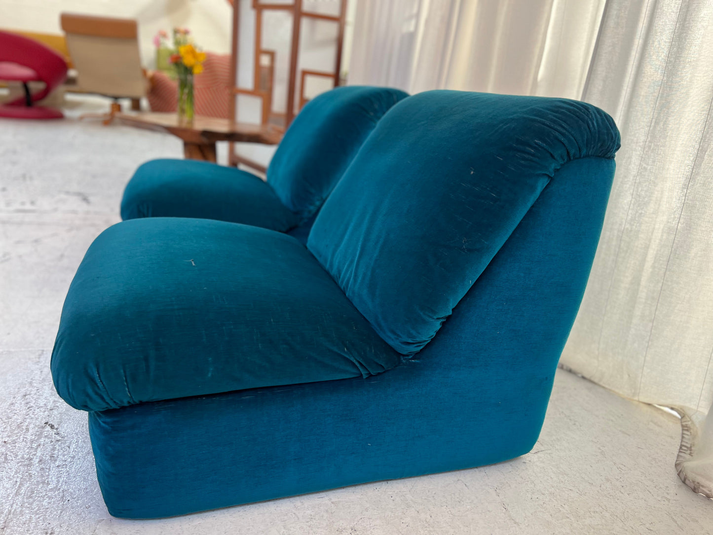 Vintage Velvet Modular Chair - Two Available