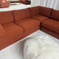 - Restored Bespoke Rust Boucle Modular Sofa and Armchair Set