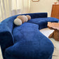 Bespoke Navy Velvet Curved Modular Sofa