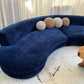Bespoke Navy Velvet Curved Modular Sofa