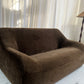 Restored Vintage Chocolate Velvet Sofa