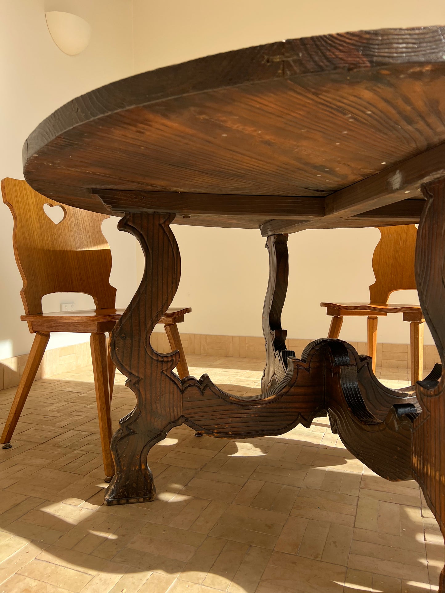Vintage Spanish Round Dining Table