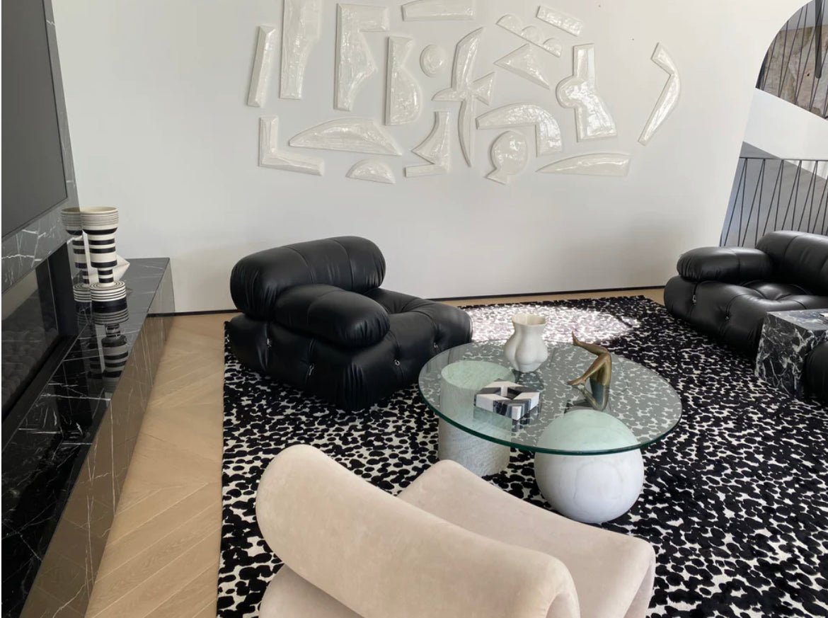 Designer Rugs Large 100% Bamboo Black & White Rug