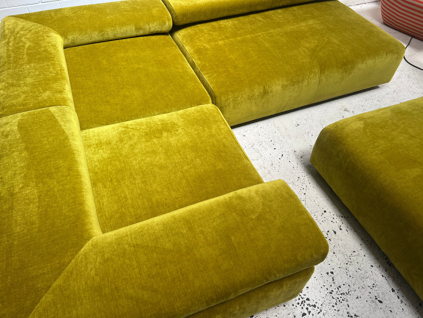 Bespoke Chartreuse Velvet Modular Sofa Set