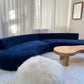 Bespoke Navy Velvet Curved Modular Sofa