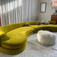 Bespoke Chartreuse Velvet Curved Modular Sofa