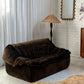Restored Vintage Chocolate Velvet Sofa