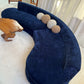 Bespoke Navy Velvet Curved Modular Sofa