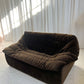 Restored Vintage Chocolate Velvet Sofa