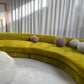 Bespoke Chartreuse Velvet Curved Modular Sofa