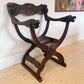 Curved Walnut Italian Savonarola Chair