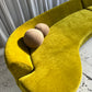 Bespoke Chartreuse Velvet Curved Modular Sofa