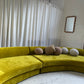 Bespoke Chartreuse Velvet Curved Modular Sofa