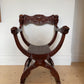 Curved Walnut Italian Savonarola Chair