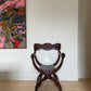 Curved Walnut Italian Savonarola Chair