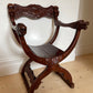 Curved Walnut Italian Savonarola Chair