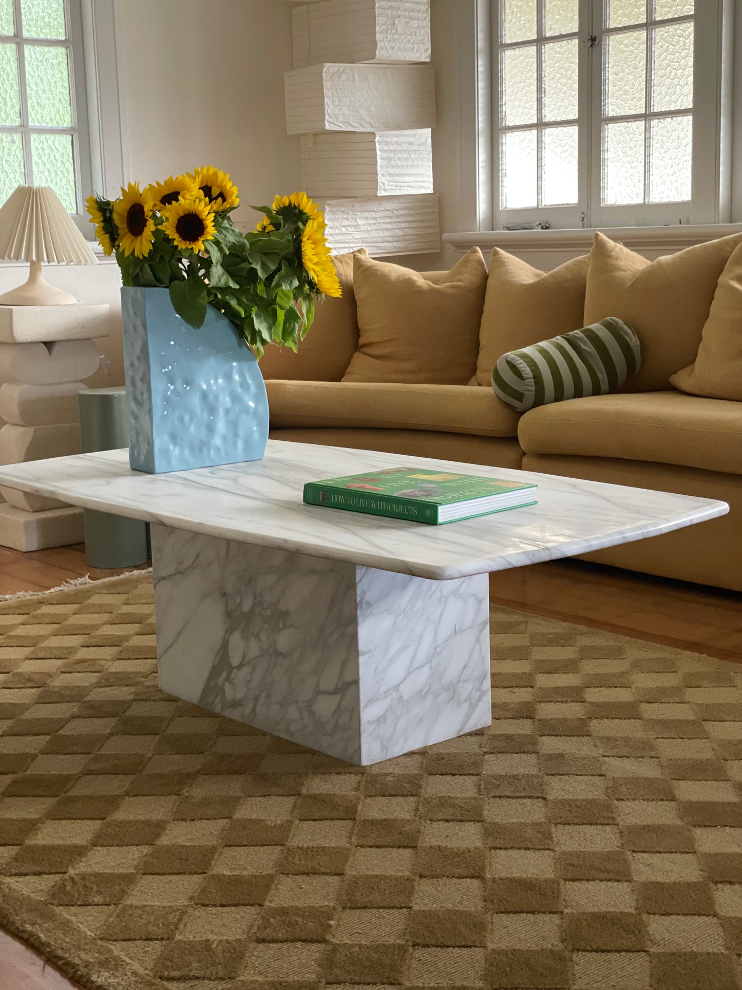 Large Callacatta White Marble Coffee Table