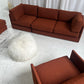 - Restored Bespoke Rust Boucle Modular Sofa and Armchair Set