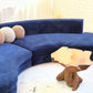 Bespoke Navy Velvet Curved Modular Sofa