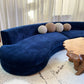 Bespoke Navy Velvet Curved Modular Sofa