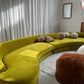 Bespoke Chartreuse Velvet Curved Modular Sofa