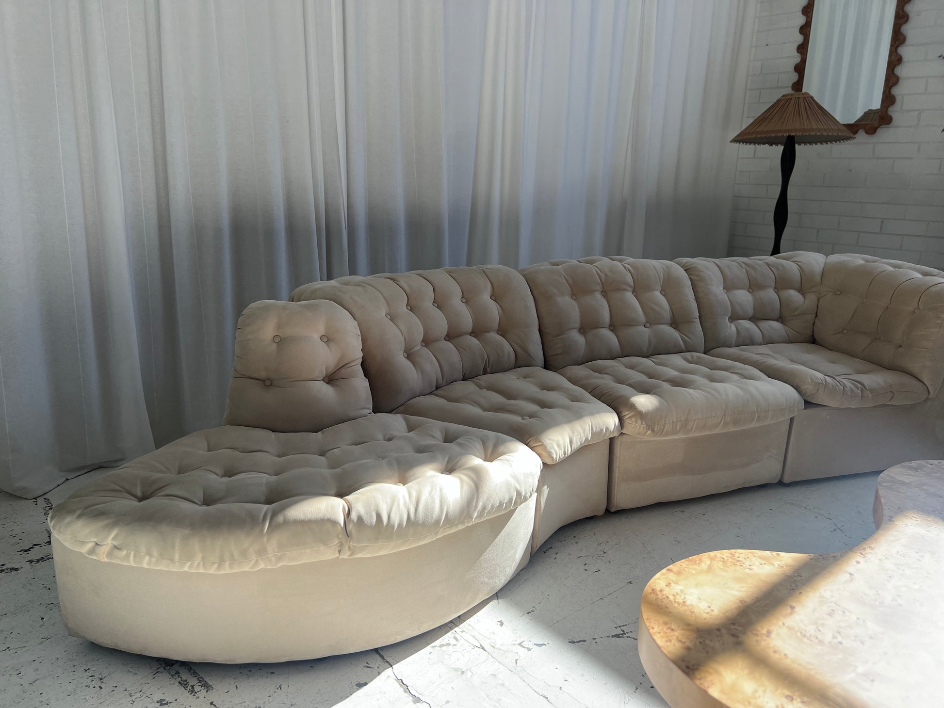 Vintage Curved Modular Sofa Curated Spaces