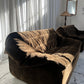 Restored Vintage Chocolate Velvet Sofa