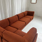 - Restored Bespoke Rust Boucle Modular Sofa and Armchair Set