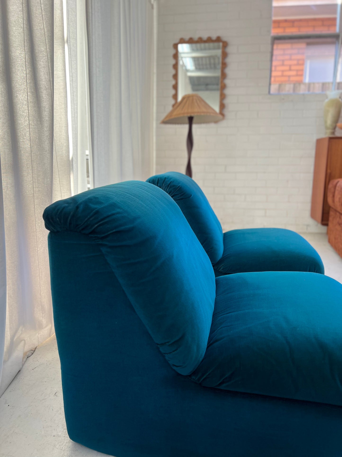 Vintage Velvet Modular Chair - Two Available