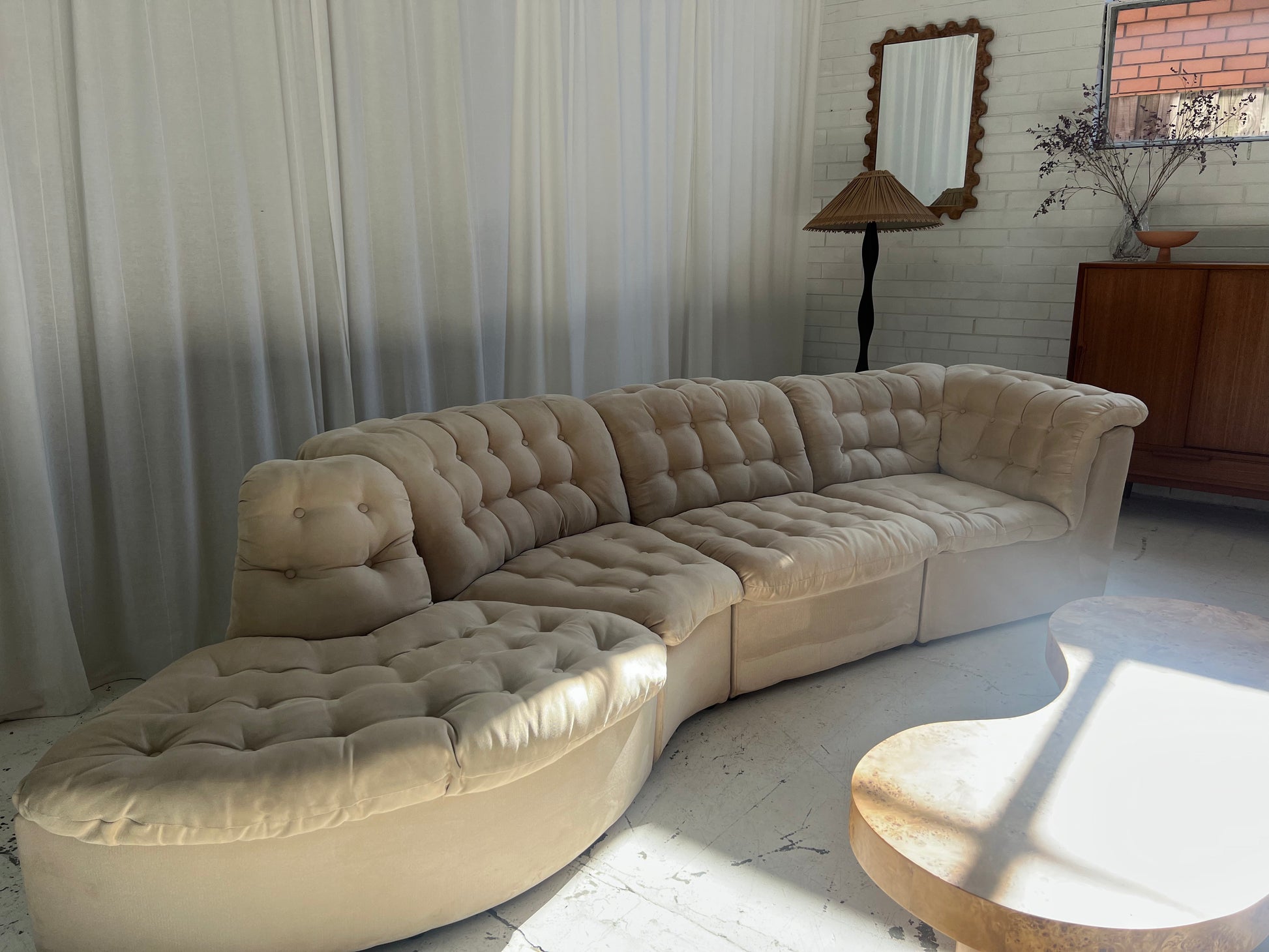 Vintage Curved Modular Sofa Curated Spaces