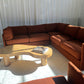 - Restored Bespoke Rust Boucle Modular Sofa and Armchair Set