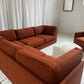 - Restored Bespoke Rust Boucle Modular Sofa and Armchair Set