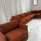 - Restored Bespoke Rust Boucle Modular Sofa and Armchair Set