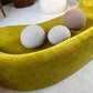 Bespoke Chartreuse Velvet Curved Modular Sofa
