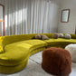 Bespoke Chartreuse Velvet Curved Modular Sofa