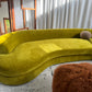 Bespoke Chartreuse Velvet Curved Modular Sofa