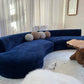 Bespoke Navy Velvet Curved Modular Sofa
