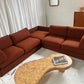 - Restored Bespoke Rust Boucle Modular Sofa and Armchair Set