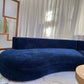Bespoke Navy Velvet Curved Modular Sofa