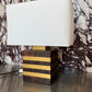 Burl and Brass Willy Rizzo Table Lamp