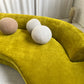 Bespoke Chartreuse Velvet Curved Modular Sofa