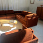- Restored Bespoke Rust Boucle Modular Sofa and Armchair Set