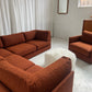 - Restored Bespoke Rust Boucle Modular Sofa and Armchair Set