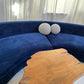 Bespoke Navy Velvet Curved Modular Sofa