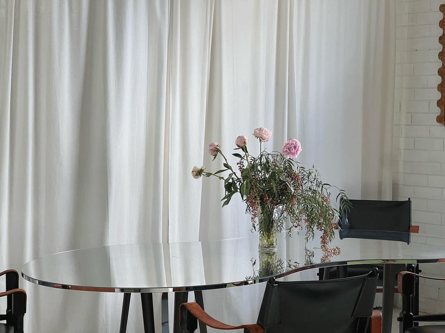 Large Custom Curved Mirrored Table