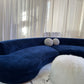 Bespoke Navy Velvet Curved Modular Sofa